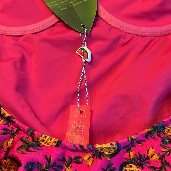 Farm Rio Fruits Dots One Piece Swimsuit sz M 175$ - Picture 14 of 15